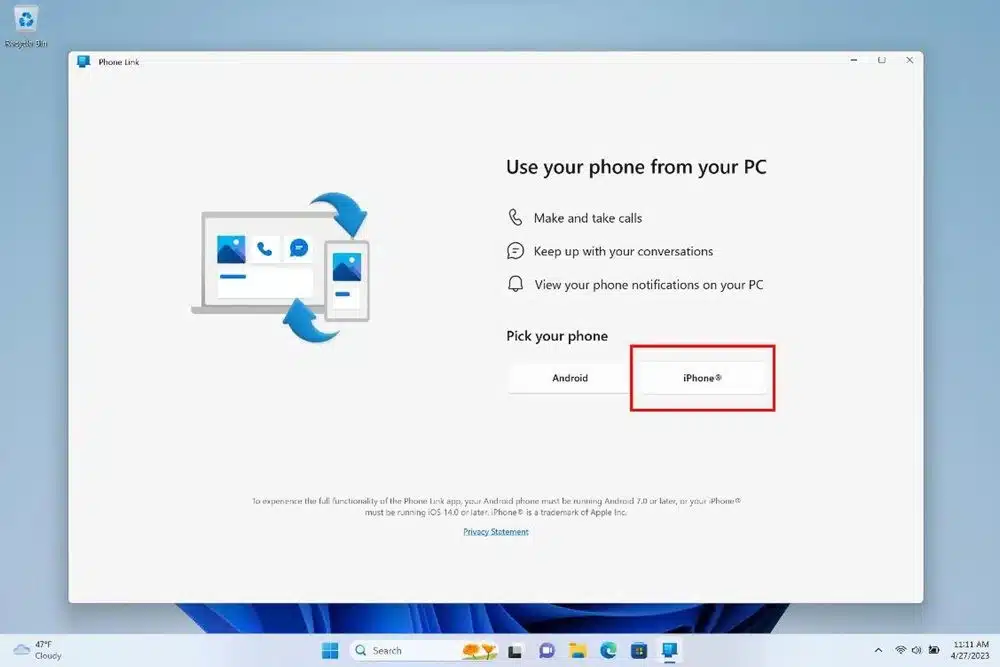 phone link ios windows 11 1 E-wall