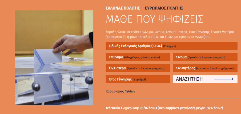 Μάθε που ψηφίζεις E-wall