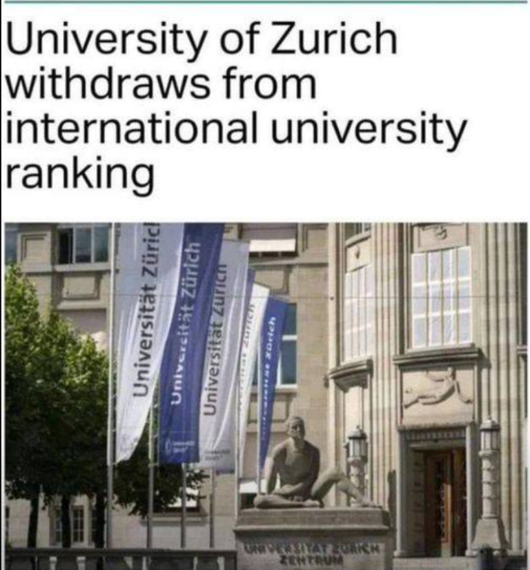 Το Πανεπιστήμιο Ζυρίχης αποσύρεται από διεθνείς κατατάξεις: "Η δημοσίευση άχρηστων ερευνών έρχεται σε αντίθεση με την επιστήμη"