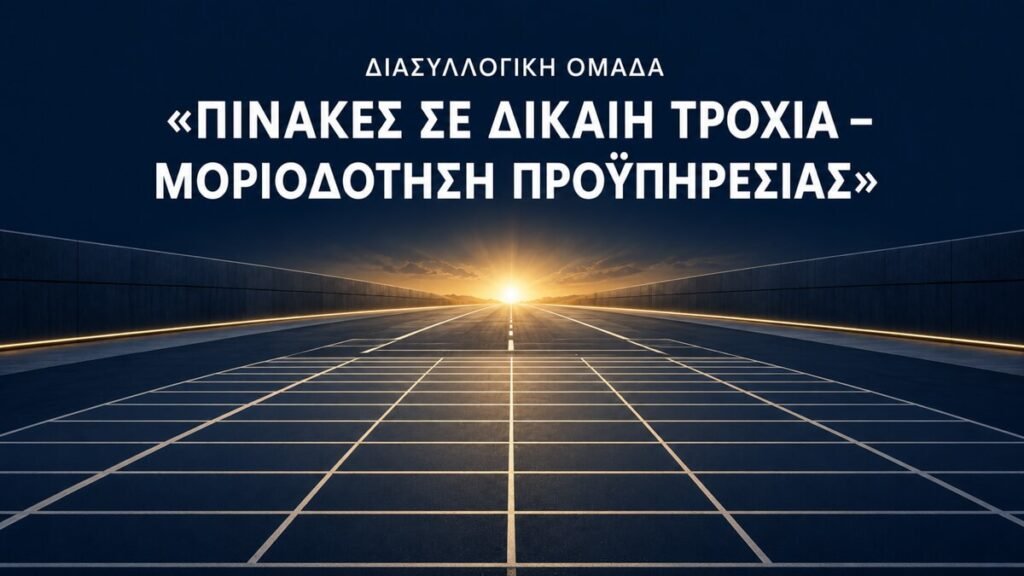 Διασυλλογική Ομάδα Πίνακες σε Δίκαιη Τροχιά – Μοριοδότηση Προϋπηρεσίας E-wall